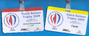 Badges Dutch balloon trophy 2009
