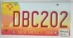 License plate, USA